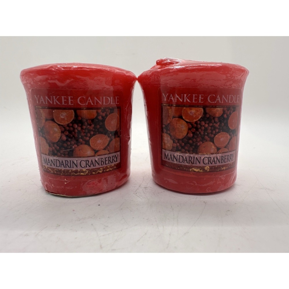Lot 2 Yankee Candle Mandarin Cranberry Sampler Votive Candles New Sealed NOS
